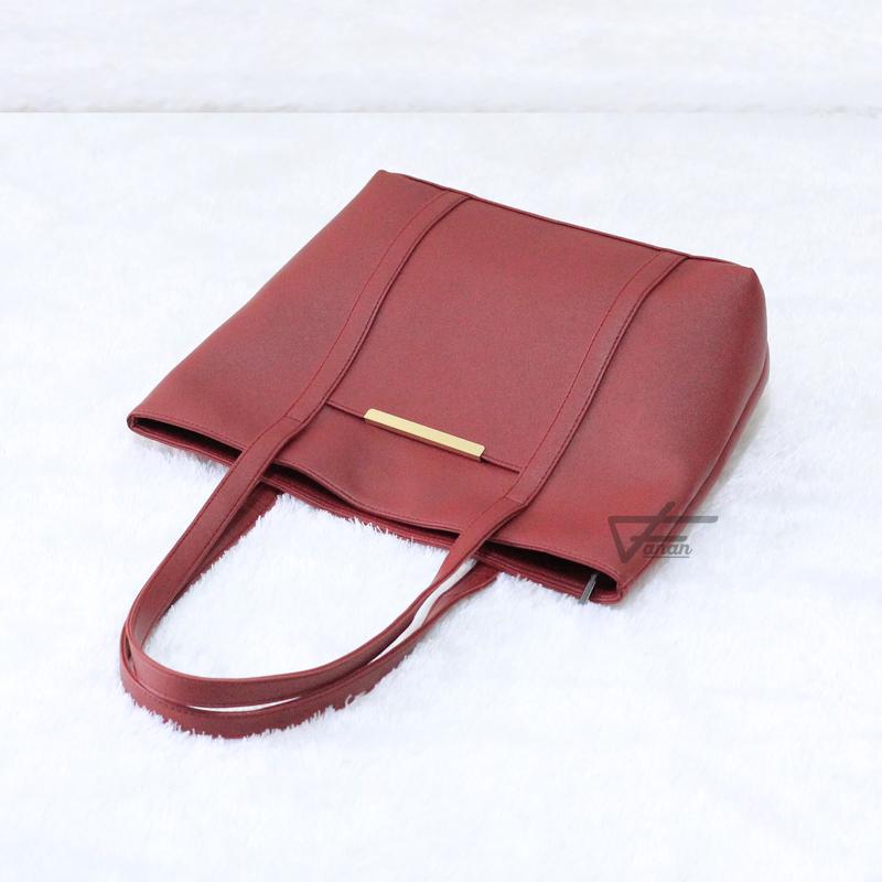 Tote bag Wanita Kulit Kapasitas Besar Bahan Tebal - Totebag Kulit - Tas Wanita Pengajian Bahu Wanita Kulit PU Polos 3