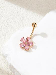 Piercing de ombligo en forma de flor de gota de agua, regalo perfecto para San Valentín, joyería corporal elegante, ideal para entusiastas de la moda