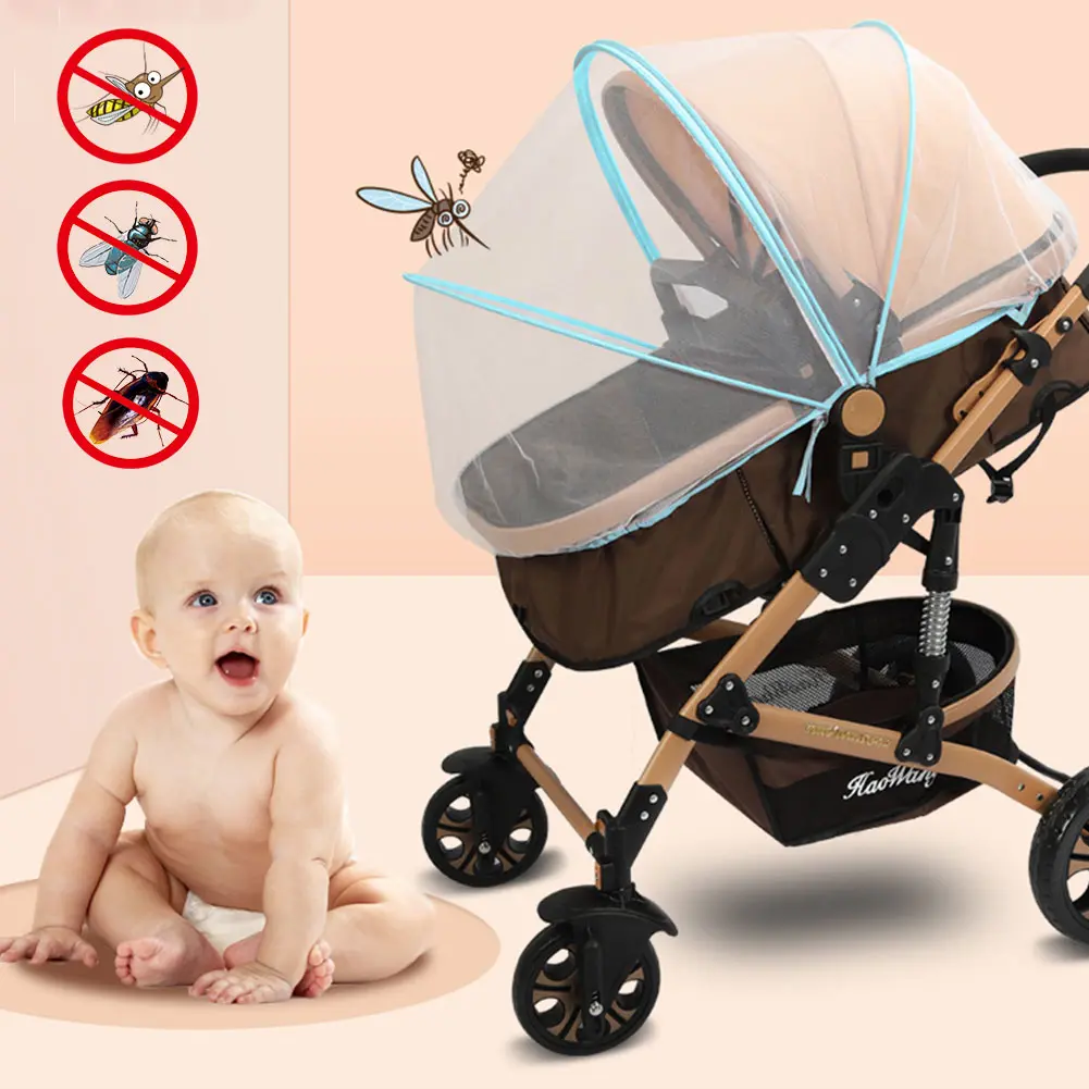 【Baby Stroller Mosquito Net 】Zipper Type Baby Crib Netting Mosquito Net Pushchair Anti-bug Netting Infant Protection Mesh Stroller Trolley Accessories