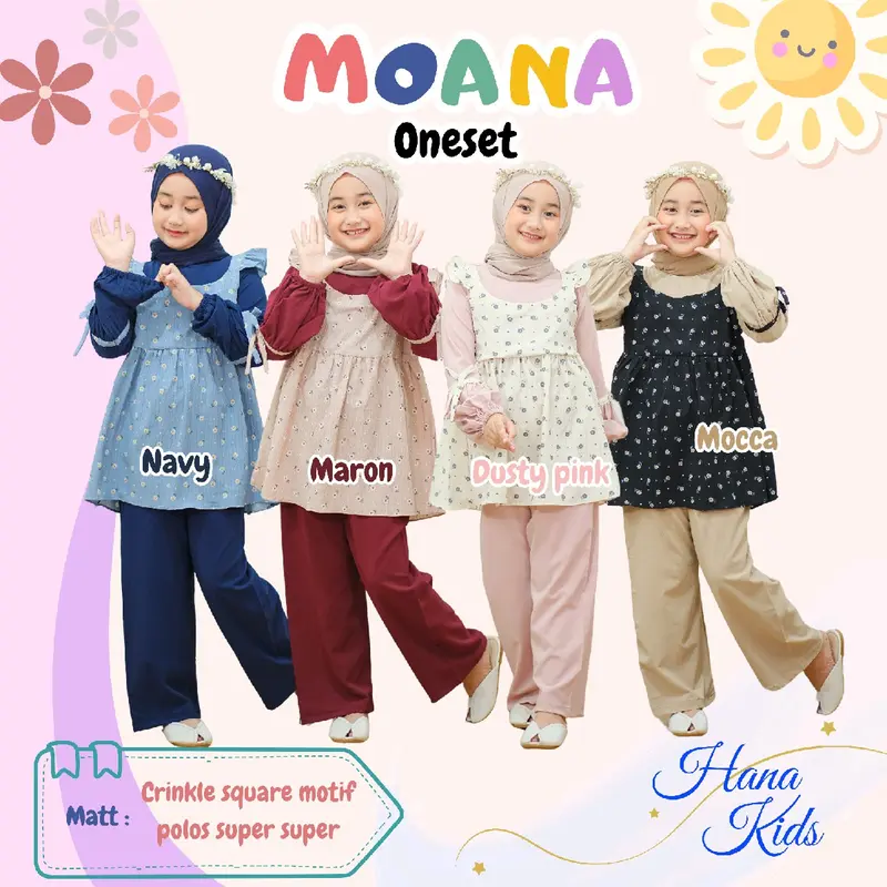 ONESET ANAK PEREMPUAN/ONESET ANAK MUSLIM/OOTDANAK PEREMPUAN/HIJAB ANAK PEREMPUAN/BAJU BAYI LUCU/HIJAB ANAK CANTIK 1