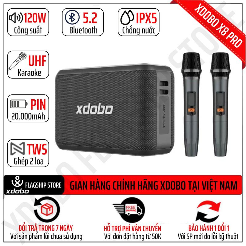 Loa Bluetooth Chính Hãng Xdobo X8 Pro công suất 120W Siêu Trầm Karaoke Trợ giàng Chống nước IPX5 Bản nâng cấp của Xdobo X9 X8 Max