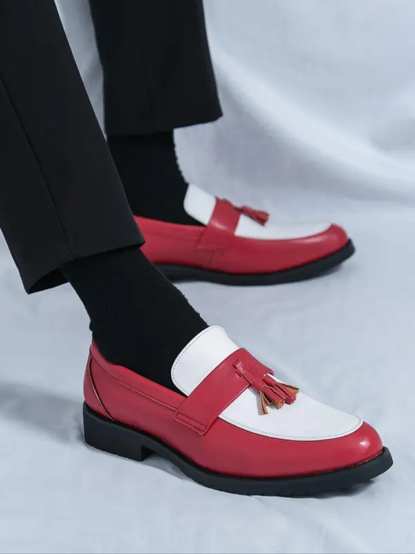 Men's Fashionable Patchwork Design Slip on Loafers, Casual Comfortable Pointed Toe Flat Shoes for Party, Daily Clothing Decor for Men, Footwear 8