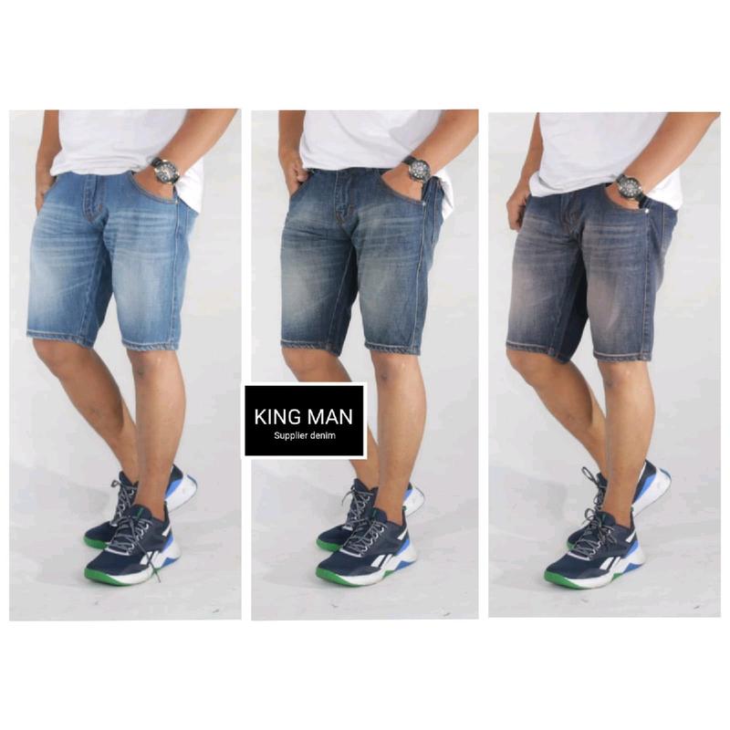 KING MAN 86 Celana Pendek Pria Jeans Distro Skinny Polos Terbaru Bahan Tidak Melar 1