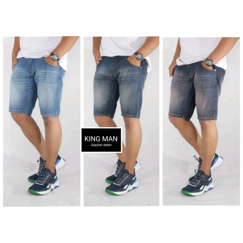 KING MAN 86 Celana Pendek Pria Jeans Distro Skinny Polos Terbaru Bahan Tidak Melar 0