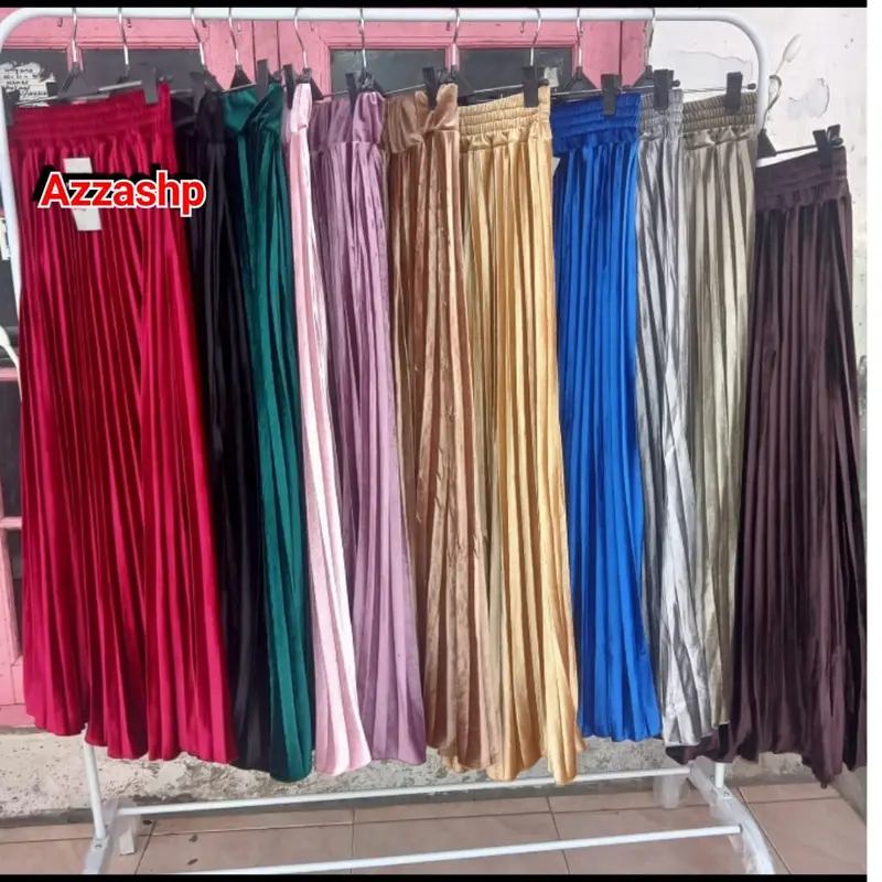 Rok Plisket Bludru  Panjang 2