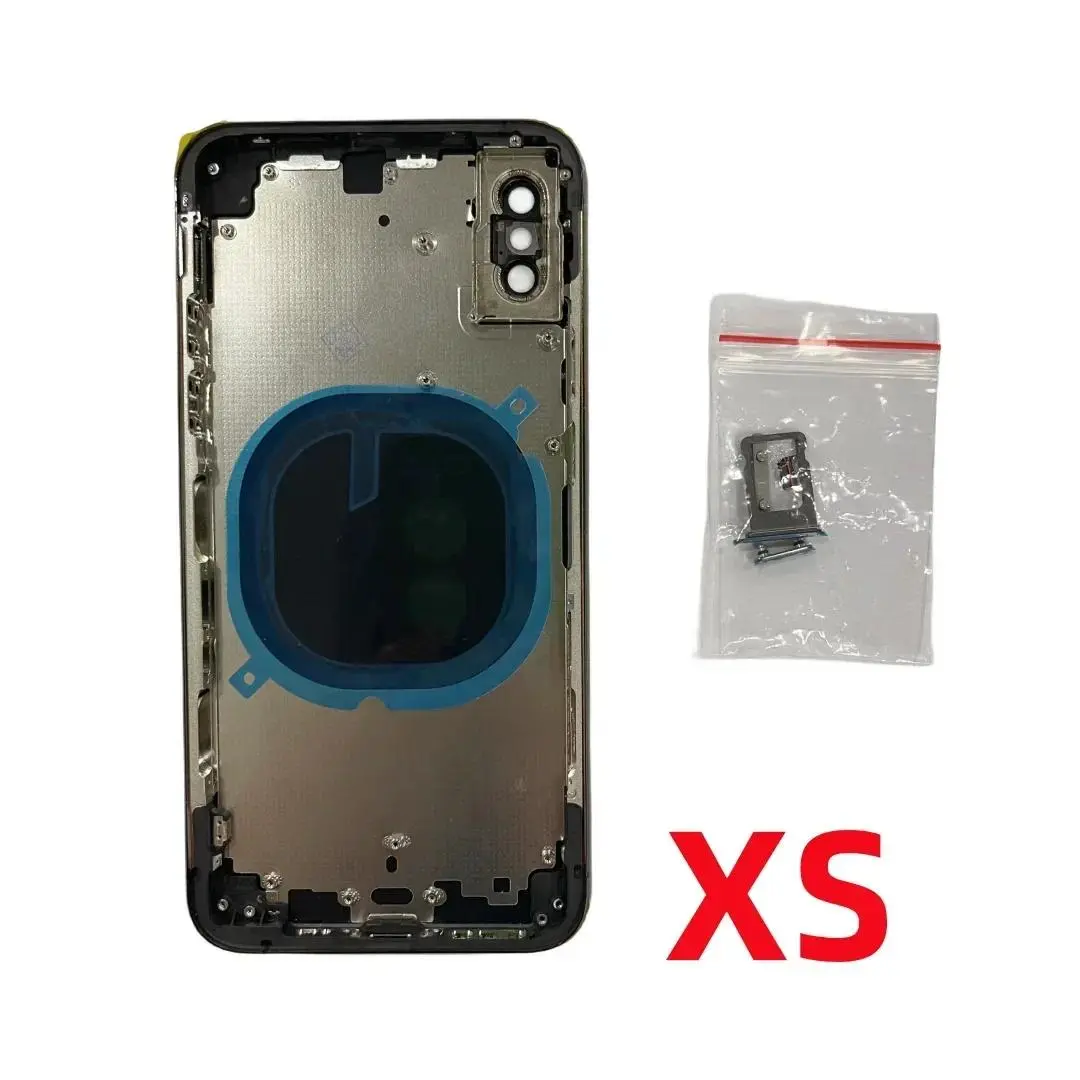 Vỏ lưng, cho X, Xs Max và Xr, Cửa Pin lưng Kính với Khung khung giữa Khay SIM Các bộ phận chìa khóa bên Ốp
