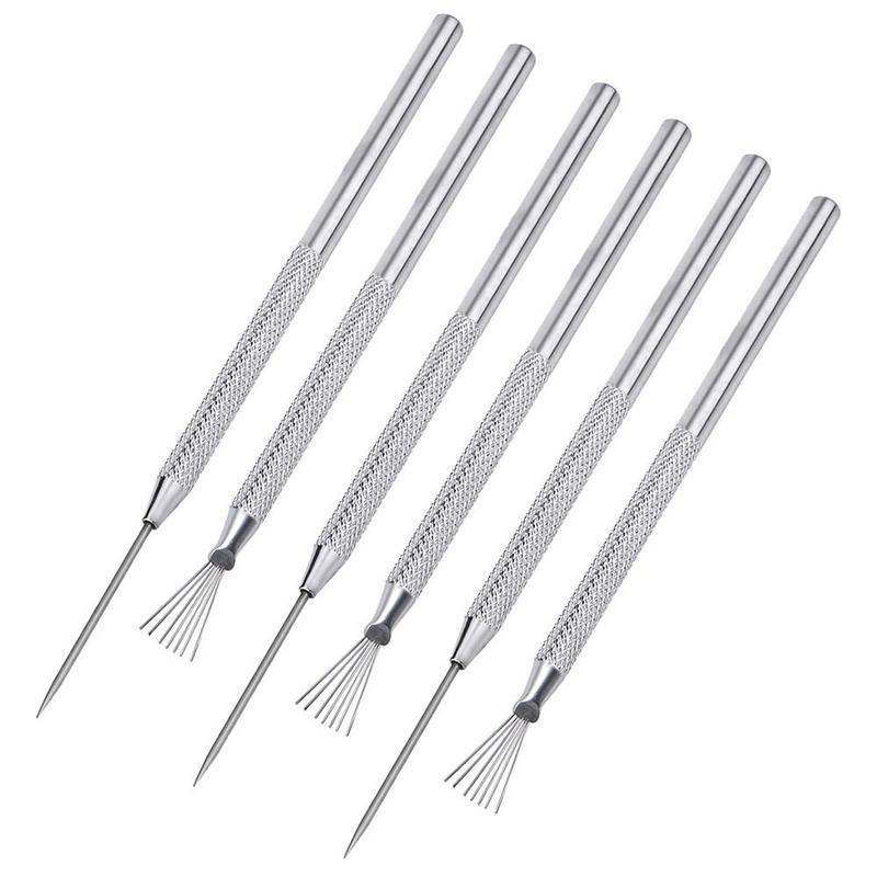 1Pcs Durable Texture Pottery Clay Sculpting Tool Modeling Polymer Ceramics Texture Brush Feather Wire 7 Pin Carving Needle 1