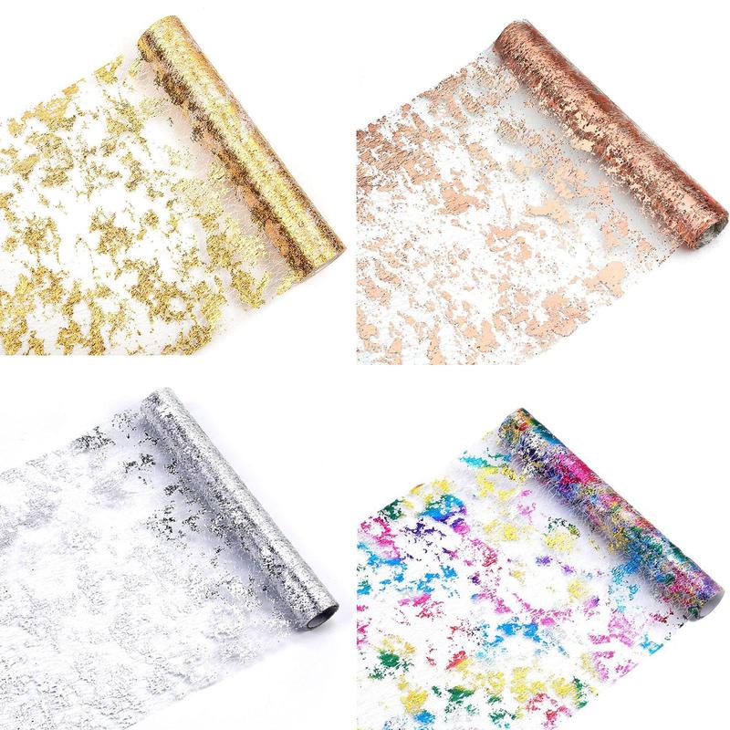 Metallic Glitter Table Runner, 1 Roll  Table Runner, Table Decoration Supplies for Wedding Birthday Party 2