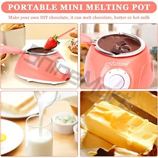 Nồi nấu chảy sô cô la điện, Kích thước nhỏ, Đài phun nước Fondue sô cô la, Máy làm ấm, Thích hợp cho sô cô la sữa 1