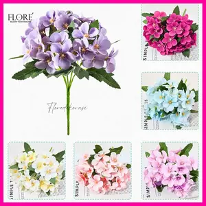 Bunga Begonia X5 Cabang Artificial/Bunga Hortensia Dekorasi/Hydrangea Panca Warna [NK-231]
