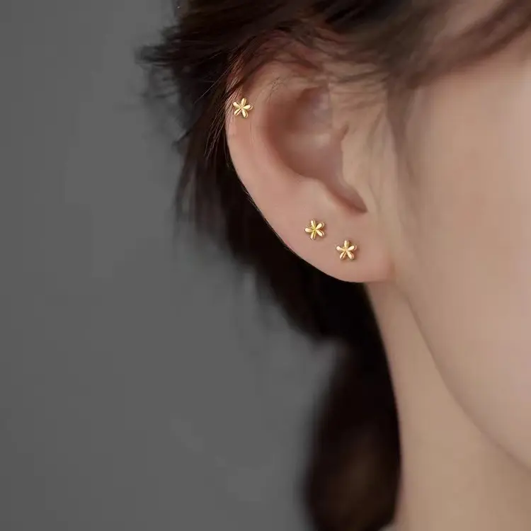 Bông Tai Đinh tán Hoa Mini, Kim Bạc Sterling, Thiết Kế Độc Đáo Cao Cấp, Hàng Mới Về, Phổ Biến Cho Phụ Nữ, Thích Hợp Cho Mùa Hè, 2025 0