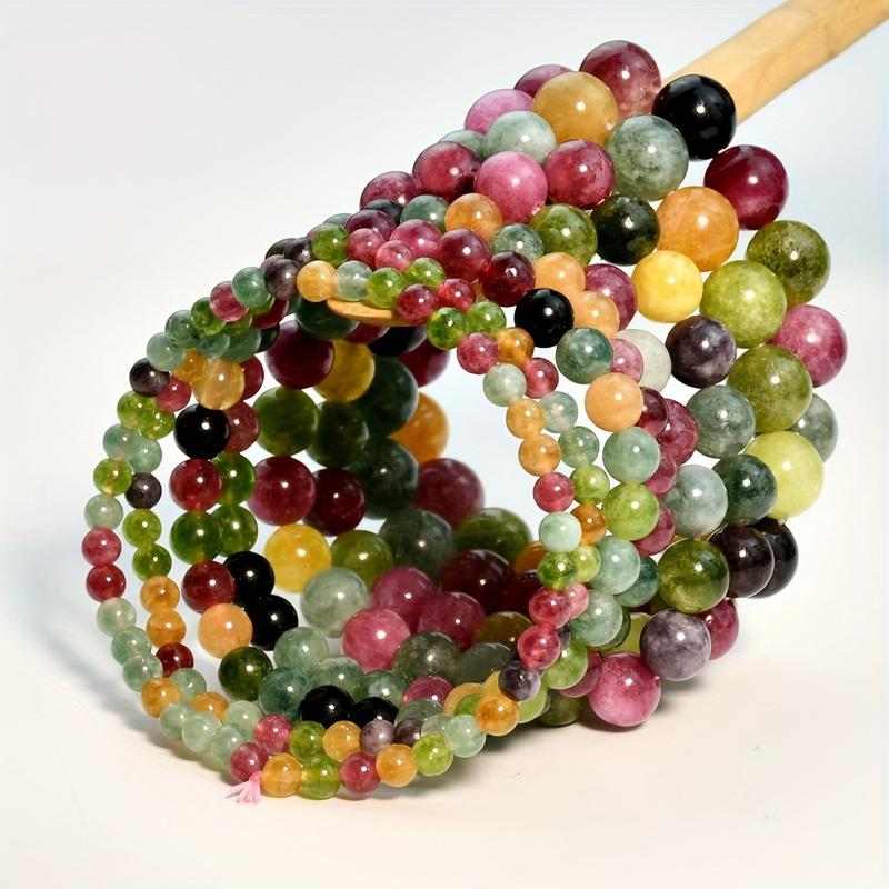 Y2g Style Rainbow Color Tourmaline Natural Stone Beaded Bracelet Women's Handmade DIY Bracelet Energy Stone 1