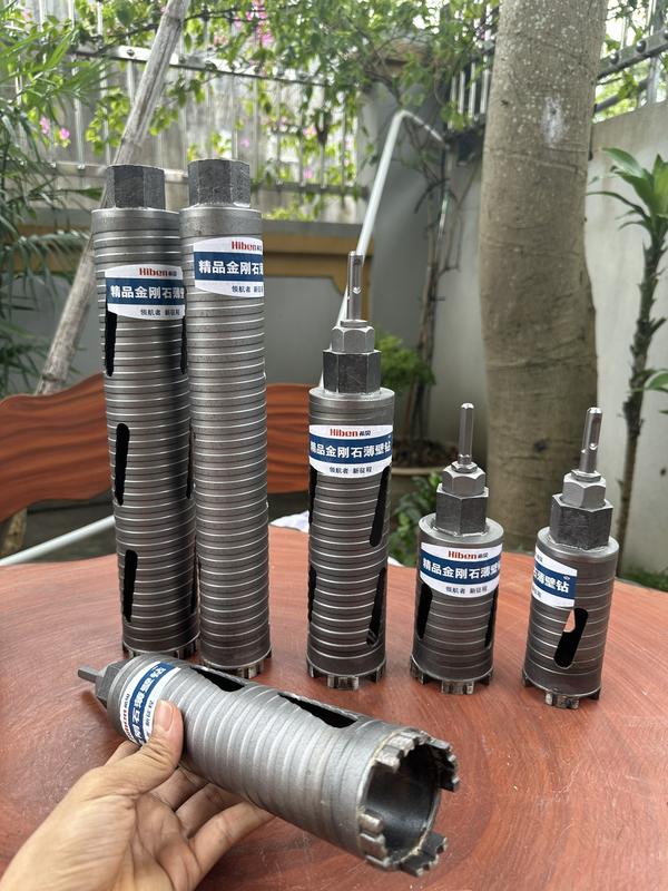 MŨI KHOAN RÚT LÕI  KHÔ XÁM THÉP VÀ ME SỊN CHỐNG KẸT CHÂN LIỀN KHỐI  Dài 15cm và 25cm và 37cm (27.32.36.44.51. 56 . 63 )mm