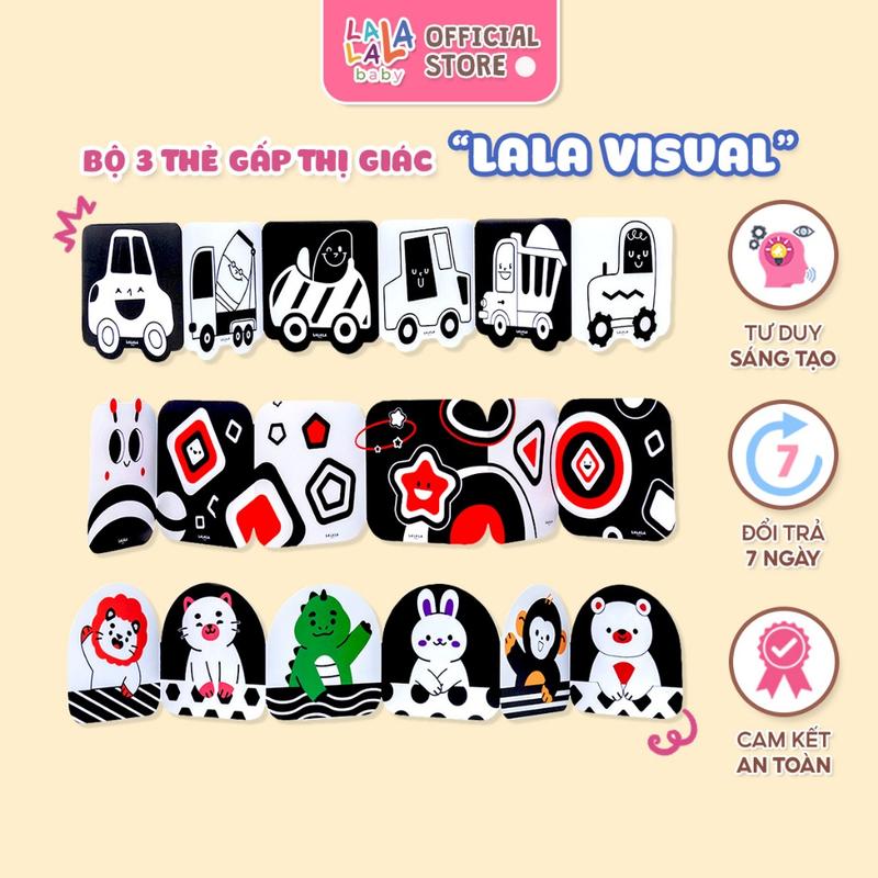 [KOL] Tranh kích thích thị giác cho bé Lala Visual đen trắng đỏ màu sắc đồ chơi trí tuệ cho trẻ sơ sinh Lalala baby