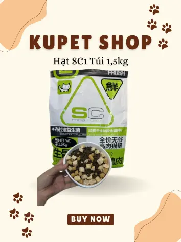 ( Túi Nguyên Seal 1,5kg ) Hạt SC cho mèo mọi lứa tuổi , protein lên đến 42%, có men vi sinh, topping 10%