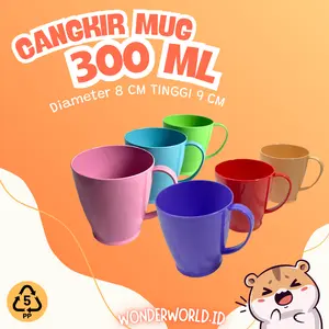 [ISI 12 PCS] Cangkir Hokky 300ML Alam Indah Mug Minum Plastik - BPA Free - Kitchenware Minuman