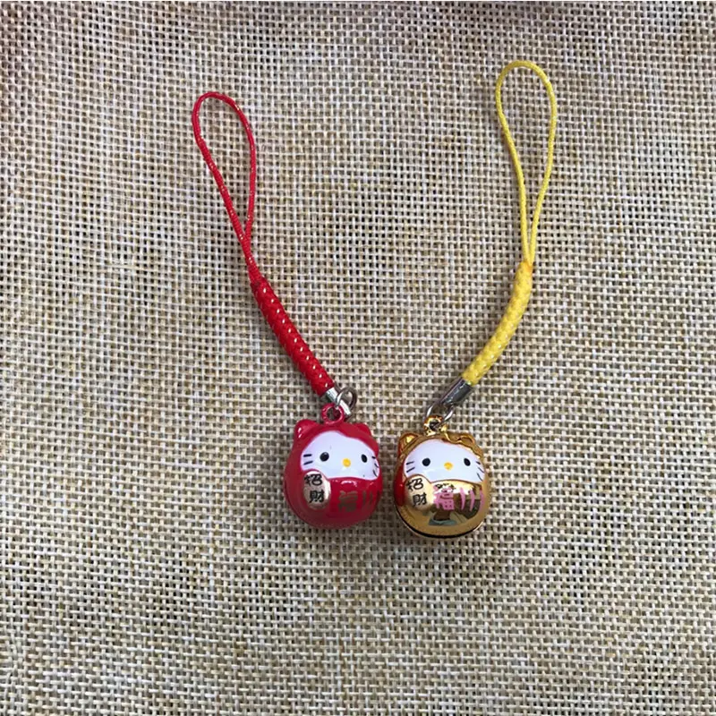 Cute Bell Lucky Cat Phone Chain Good Luck Fortune Pendant Lucky Cat Bag USB Flash Drive Pendant for Women  Smartphone cellphone, phone charm strap