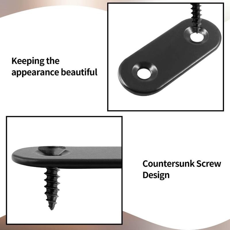 Product Introduction of 12PCS Anti-corrosion 40x16mm/1.6” X 0.6” Straight Brace Stainless Steel Black Straight Metal Brackets Stainless Steel Flat Brace For Furniture 17