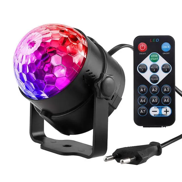 Lampu Proyektor Disco LED RGB 240V 6W with Remote Control Kristal Baterai