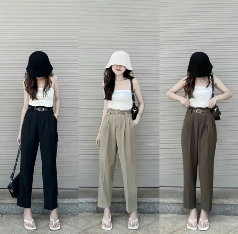 [Deal Mở Bán]-M04-Quần Baggy Công Sở (1 khuy)-Chất Liệu Vải Gold Nhật Mềm Mát Mịn,Ống Đứng Tôn Dáng có Túi Sườn,Hàng 2 màu