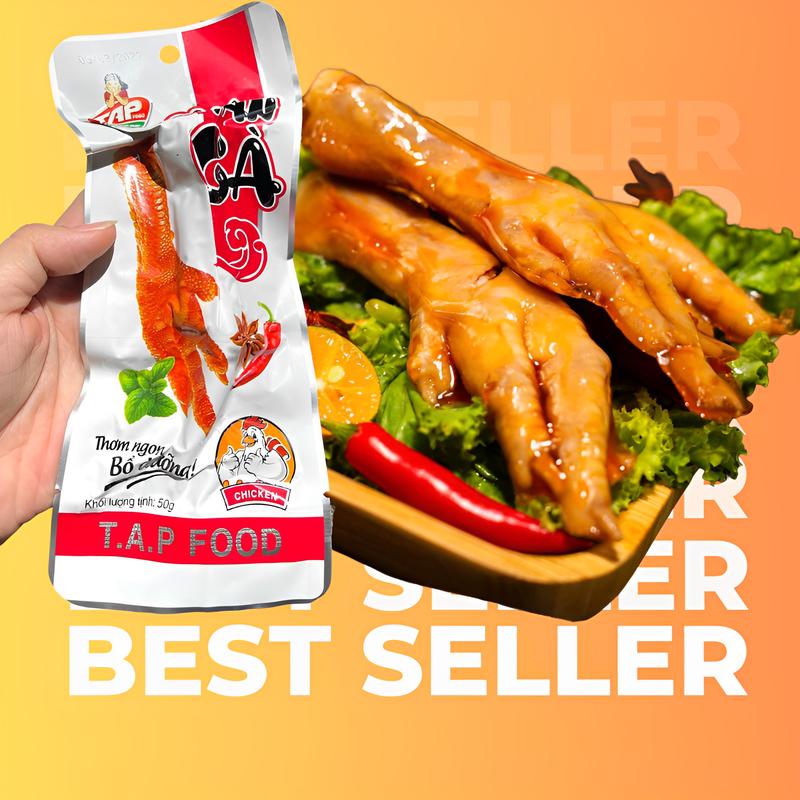 Combo 5 chân gà 50gr ủ vi tứ xuyên hàng việt nam tặng 2 chân 35gr Cay