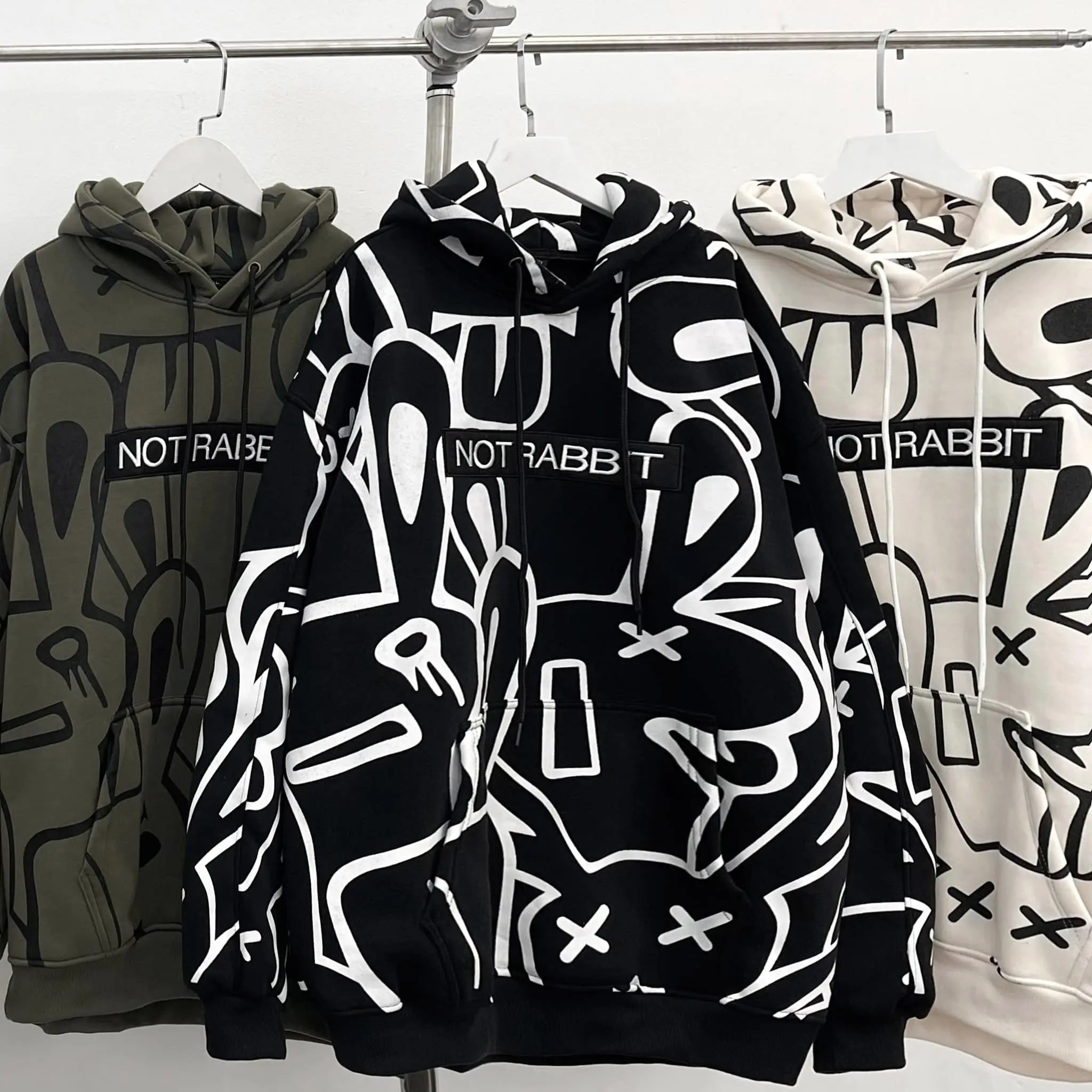 Áo Hoodie Nỉ Lót Bông Form Rộng NOT RABBIT Unisex - N.E.K.K  Menswear Dài Tay
