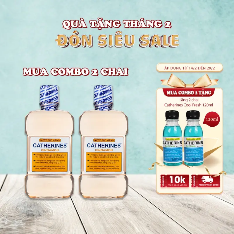[Chai 330ml] Nước Súc Miệng CATHERINES TATRA - Vị Quế Cinamon - Giữ Hơi Thở Thơm Mát 1