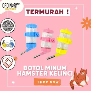 BOTOL MINUM MURAH HAMSTER KELINCI SUGAR GLIDDER, ANTI TUMPAH ANTI BOCOR | MERAH | KUNING | BIRU