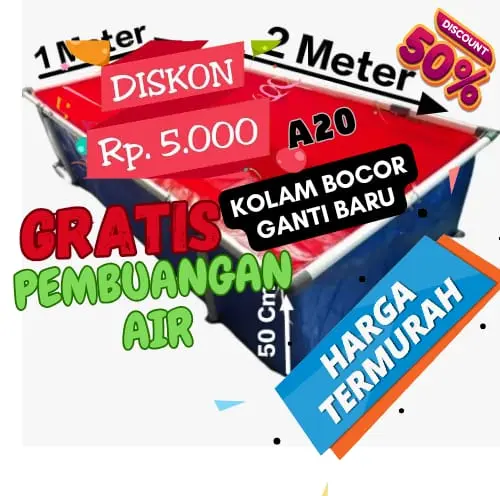 TERPAL KOLAM GRATIS PEMBUANGAN UKURAN 2x1x50