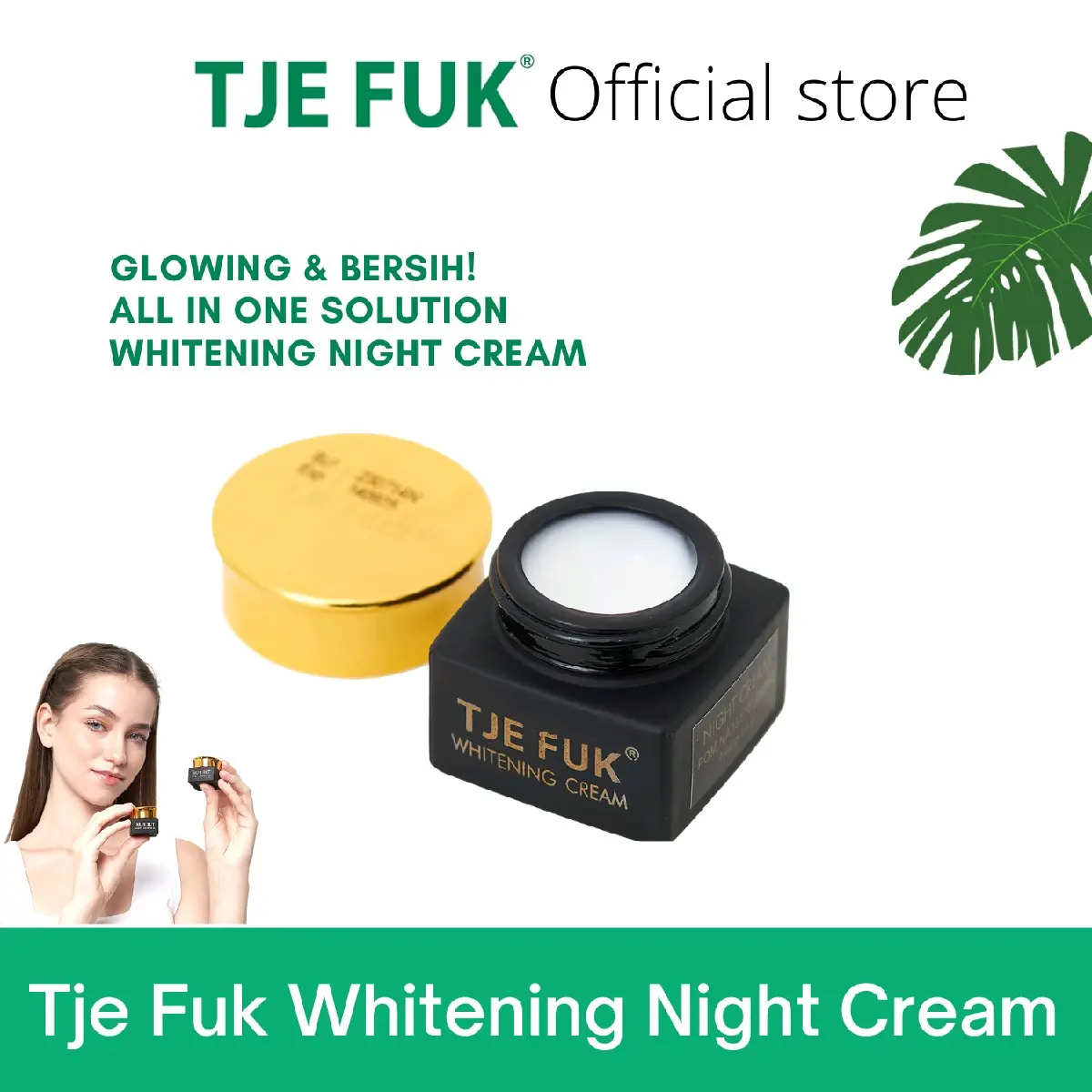 Tje Fuk Whitening Night Cream 15 Gr Mencerahkan Wajah Kusam Menyamarkan Flek Hitam Glowing Jerawat Kering Acne Treatment Pelembab Anti Aging