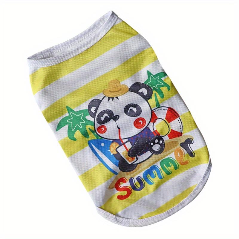 Product Introduction of Pet Dogs and Cats Spring and Summer Thin Mesh Cartoon Printed Vests for Small and Medium-sized Dogs Breathable Clothes 3