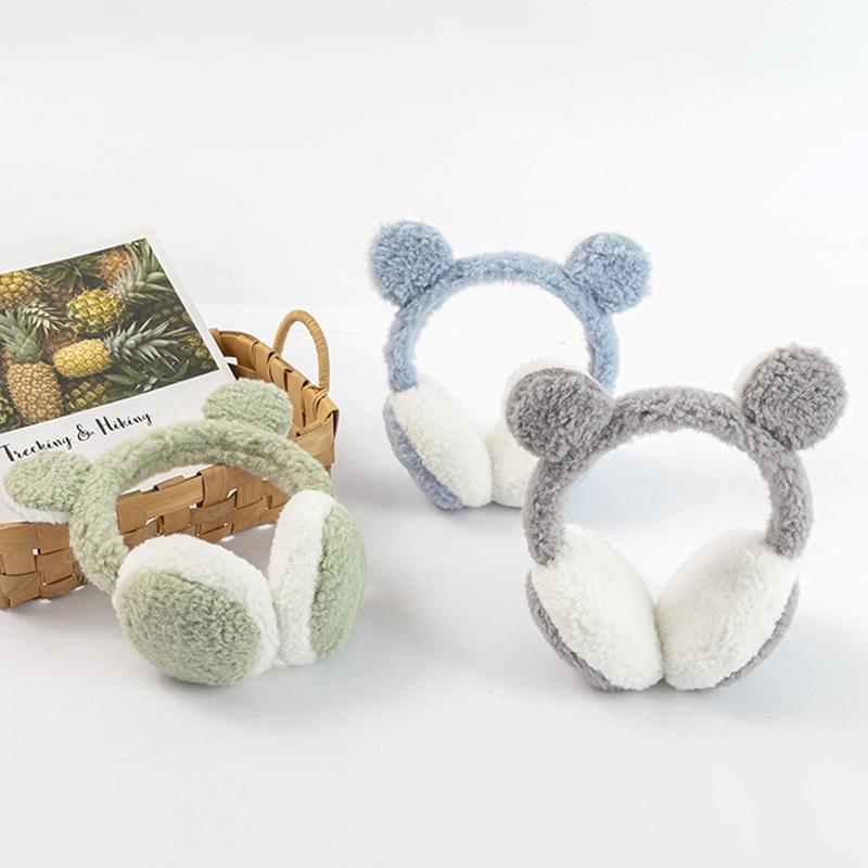 Product Introduction of Cute Bear Ears Plush Earmuffs Children Cartoon Animals Winter WarmEar Warmers Women Men Faux Furry Earmuffs Headband Ear Covers 18
