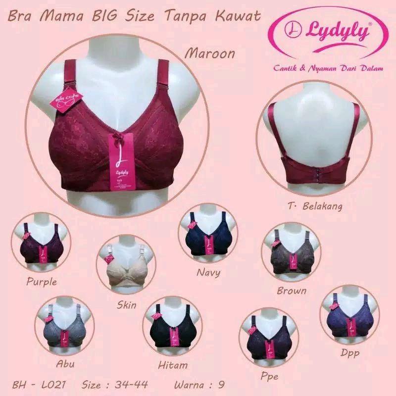 [ 1pcs ] BH JUMBO LYDYLY L021 size 34-44  Tanpa Busa Tanpa Kawat Kait 3 | BRUKAT 0