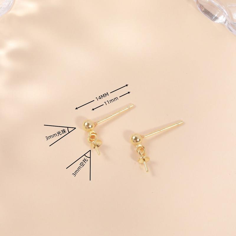 Product Introduction of DIY Accessories S925 Sterling Silver Simple Versatile Pearl Earrings Studs Earring Settings Classic Earrings Silver Settings Semi-Finished Products 7