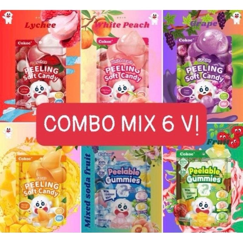 Combo 5 gói kẹo mix 5 vị  - đào- nho- xoài- mix 0