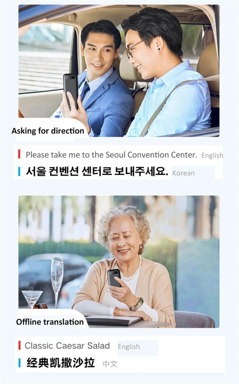 Product Introduction of Portable Intelligent Voice Translator, Interactive Real-Speech, Offline Translation Machine, Business Travel, T11, 134 Languages 37