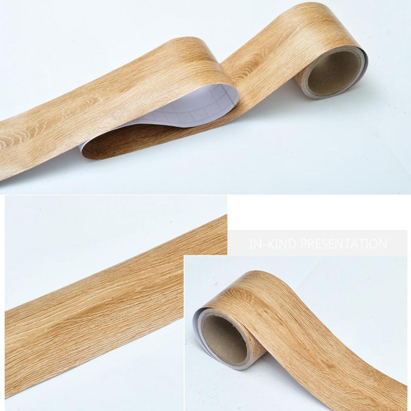 Product Introduction of Realistic Wood Grain Repair Duct Tape Furniture Renovation Adhesive Skirting Waist Line Floor Stickers Home Decor Improvement 17
