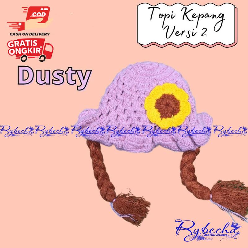 Paket 3 Pcs Kupluk Bayi Perempuan Rajut Topi Bayi Newborn Motif Kepang Wig Usia 0 - 3 Thn 5