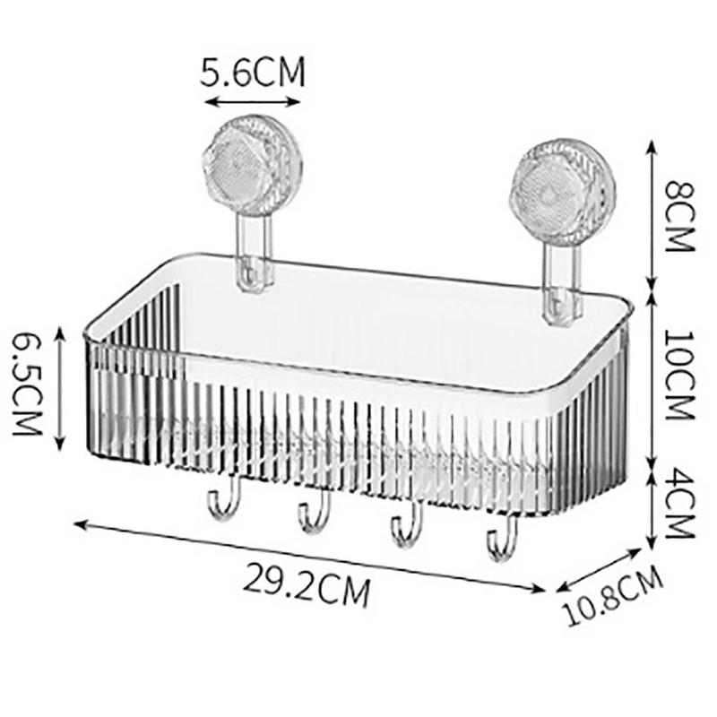 Product Introduction of Kệ Để Đồ Nhà Tắm, Nhà Bếp Trong Suốt Chịu Lực Tốt Có Móc Treo,Móc Hút Chân Không Treo Đồ Chắc Chắn keg i keg i kệ  góc 14