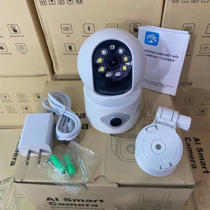 [ Camera+Thẻ 128gb ] Combo Camera 2 mắt trong nhà Và Thẻ 128gb Tự Xóa Ghi Đè Lưu Trữ 30 Đến 40 Ngày,Tặng Một Bộ Chuông Gắn Cửa, Phát Hiện Chuyển Động,Ban Đêm Có Màu,Xoay 355 Độ,Camera Yoosee,Camera Wifi,Camera An Ninh,Bảo Hành 12 Tháng,Thẻ Đổi Mới 2 Năm 8