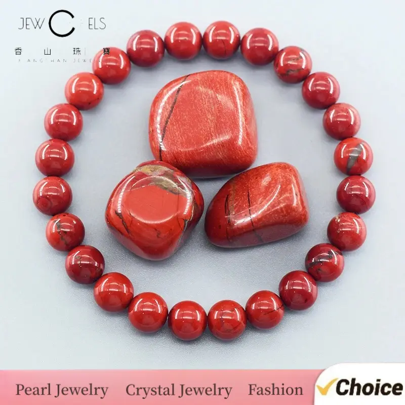 5A Natural Red Jasper Beaded Bracelet - Genuine Stone Prayer & Meditation Jewelry for Women/Men, Yoga Wellness Gift (Free Shipping)