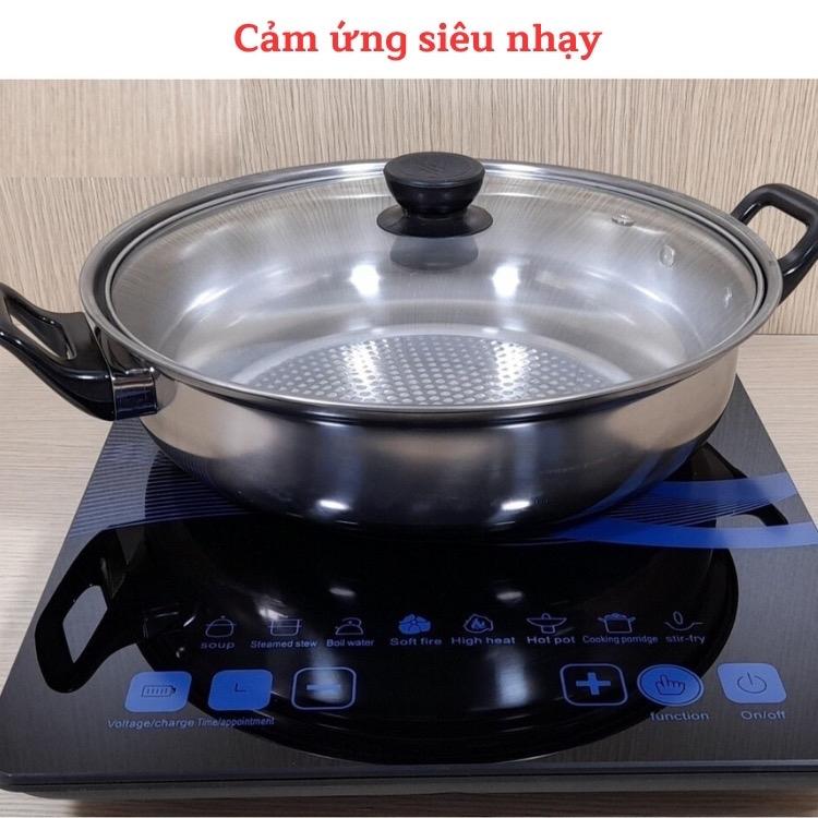 Bếp từ cảm ứng PL 02,Mặt kính cường lực - tặng kèm nồi inox cỡ lớn 1