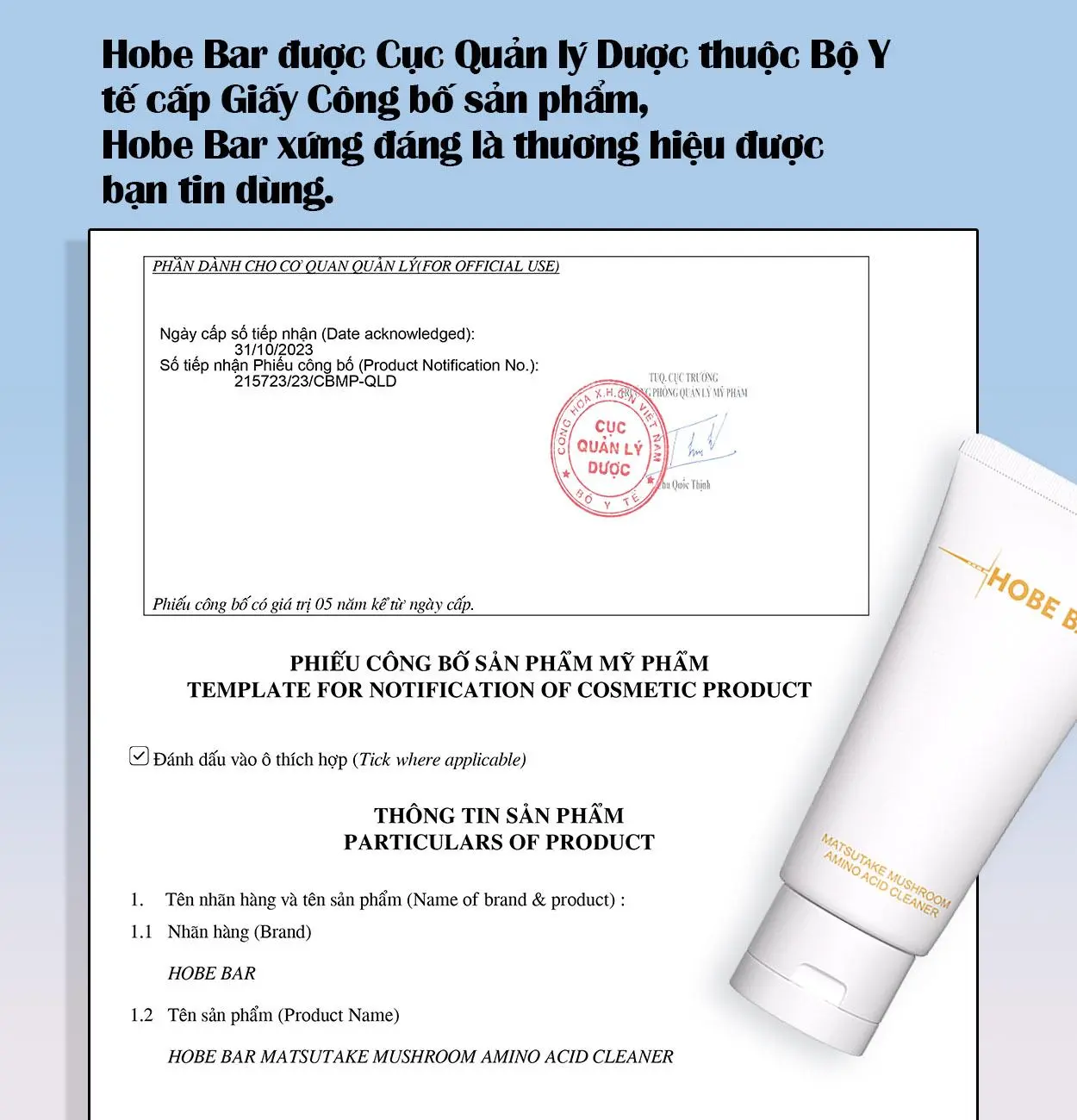 Sữa Rửa Mặt Amino Acid HOBE BAR Hỗ Trợ Làm Sạch Dịu Nhẹ Và Dưỡng Ẩm Da (50ml) | BigBuy360 - bigbuy360.vn