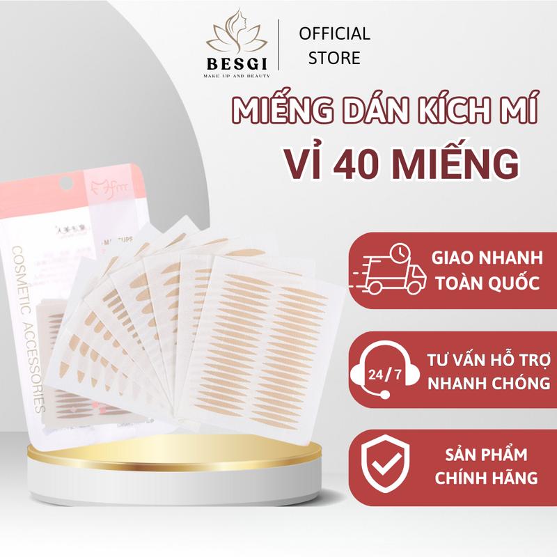 Miếng Dán Kích Mí Vân Lưới, Dụng Cụ Hỗ Trợ Trang Điểm Gói 10 Vỉ, 1 Vỉ 40 Miếng Besgi Beauty Cosmetic