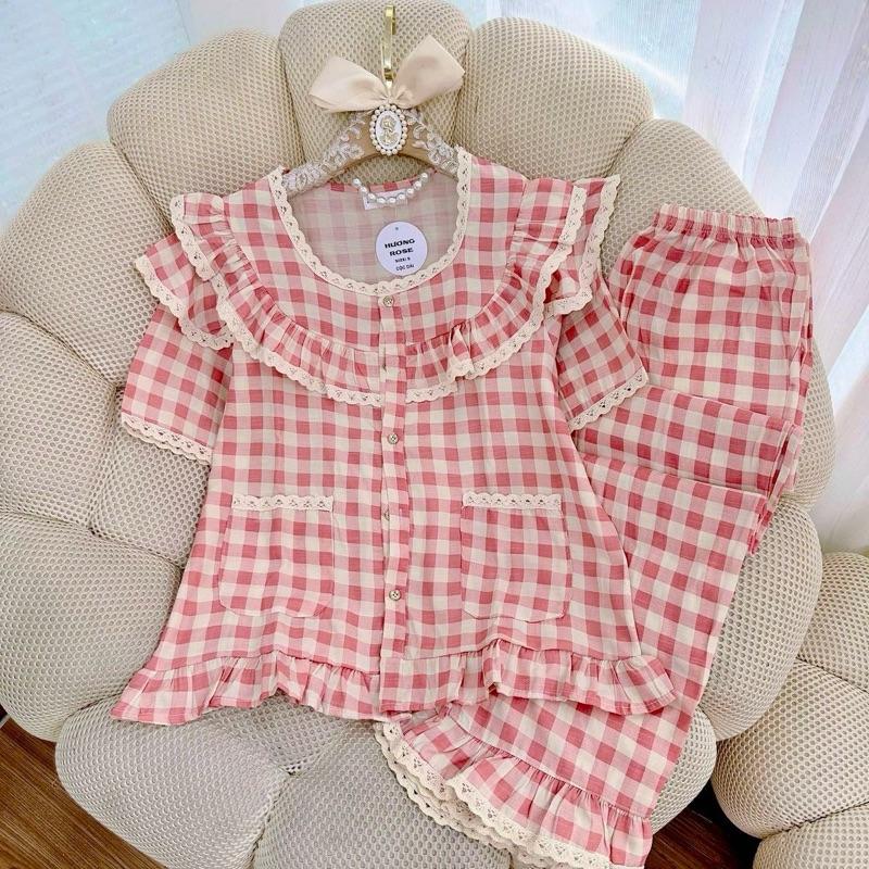 CD1 Bộ đồ nữ áo cộc quần dài cho nữ, chất đũi lạnh mềm mịn, mặc ở nhà hay đi chơi đều được CỘC DÀI