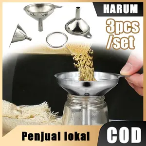 3pcs/set Corong Kohi Stainless Steel Set Serbaguna Tuang Minyak, Garam, Kecap
