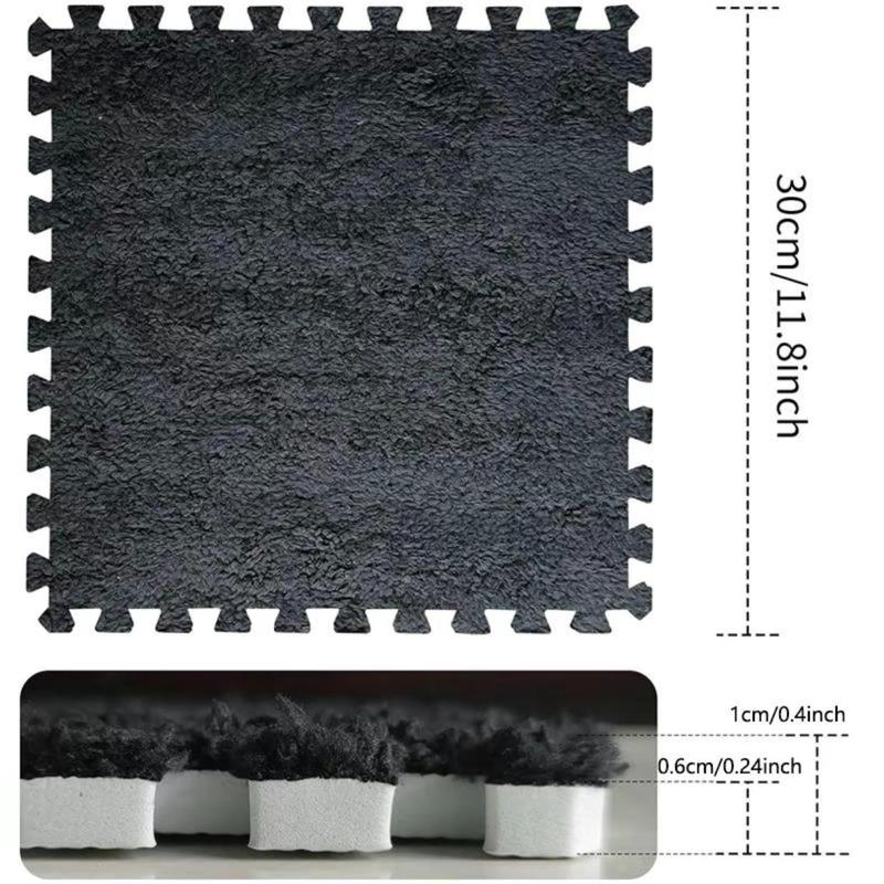 Product Introduction of Plaid Pattern Carpet, 10pcs/set Non-slip Soft Interlocking Floor Mat, Decorative Carpet for Home Living Room Bedroom, Home Decor 11