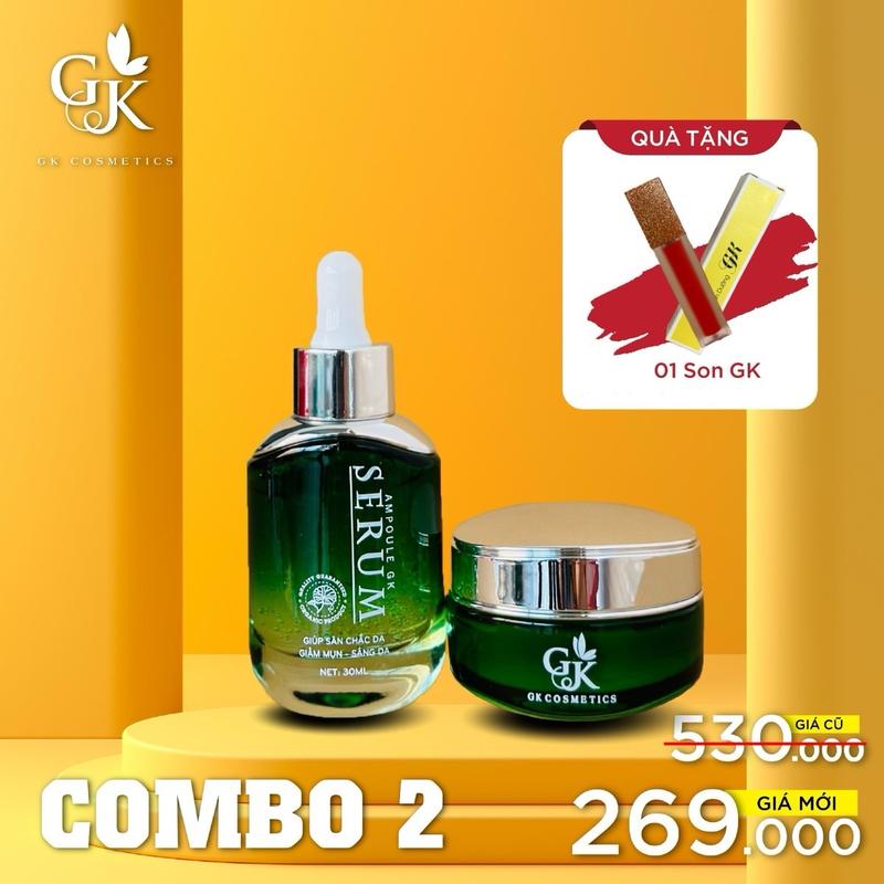 COMBO SẢN PHẨM FACE SERUM GK Kem Face - TẶNG KÈM SON DƯỠNG GK