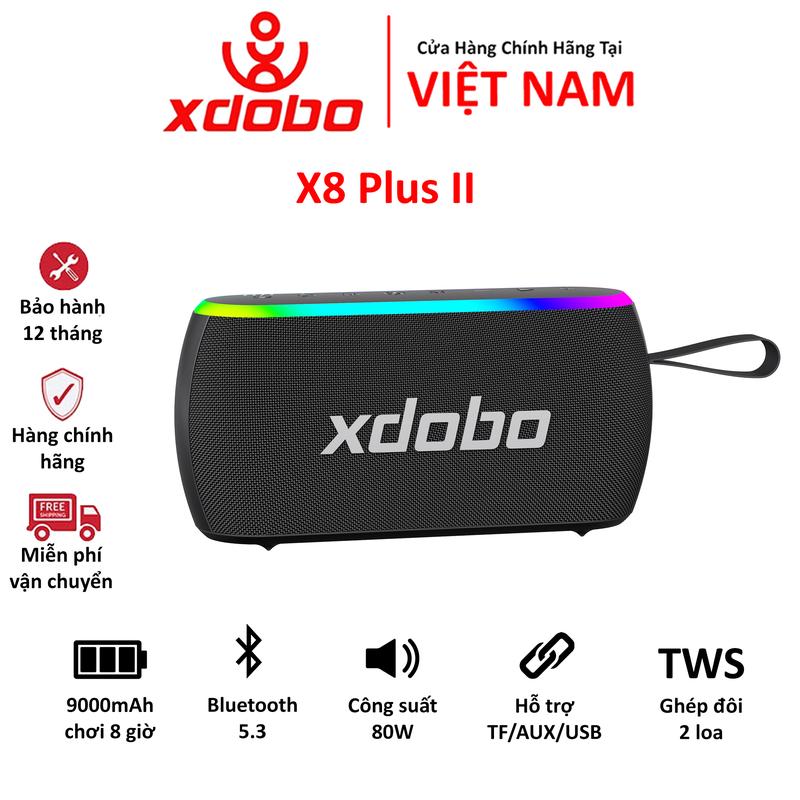  Loa Bluetooth 5.3 Xdobo X8 Plus II Công Suất 80W Âm Thanh Trầm Ấm Bass Sâu Lời Sáng Tích Hợp Viên Pin 9000mAh - Bảo hành chính hãng 12 tháng 
