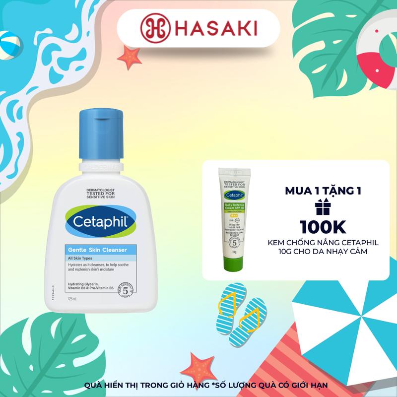 [MUA 1 TẶNG 1] Sữa Rửa Mặt Cetaphil Dịu Nhẹ Không Xà Phòng 125ml (Mới) | HASAKI BEAUTY Tre Than Tre